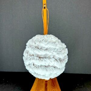 4" Brown and White Faux Fur Ball Christmas Ornament